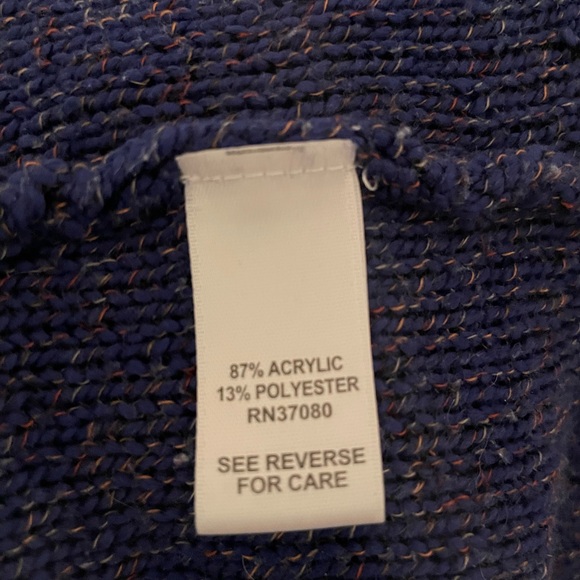 Cato blue heather pullover tunic sweater with front off- center notch, sz L - Picture 4 of 5